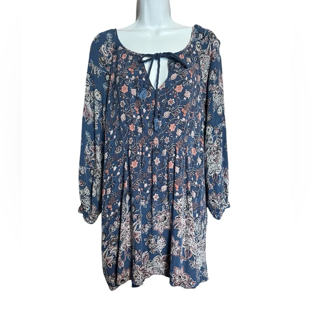 Free people lucky loosey floral mini boho dress